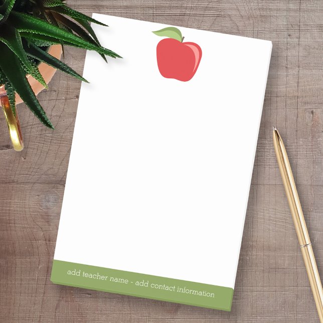 Notas Post-it® Nombre de profesor personalizado con Apple moderna (Personalized Post-it Notes - add your name and other social media contact information)