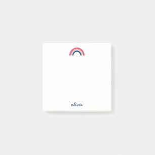 Notas Post-it® Nombre de script arcoiris personalizado