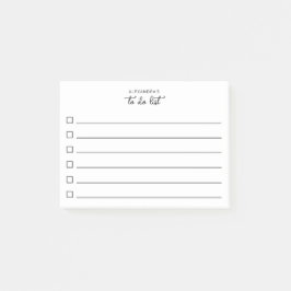 Notas Post-it® Nombre de secuencia de comandos simple lista de ta