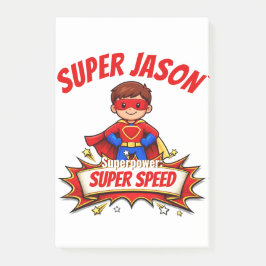 Notas Post-it® Nombre de superhéroe personalizado para niños y su