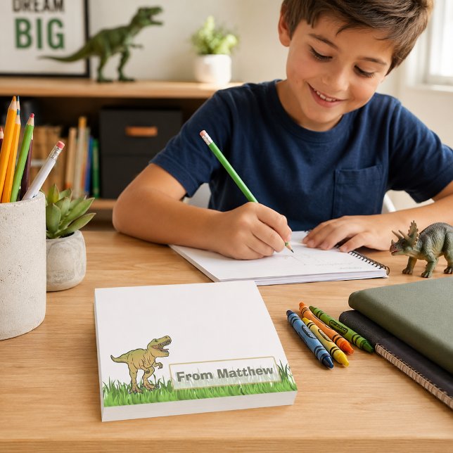 Notas Post-it® Nombre de T-Rex de dinosaurio personalizado (Subido por el creador)