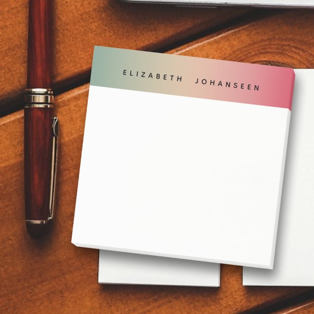Notas Post-it® Nombre de texto negro personalizado gradiente retr (Subido por el creador)