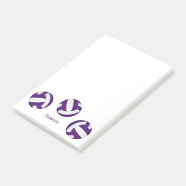 Notas Post-it® Nombre del atleta morado blanco de voleibol