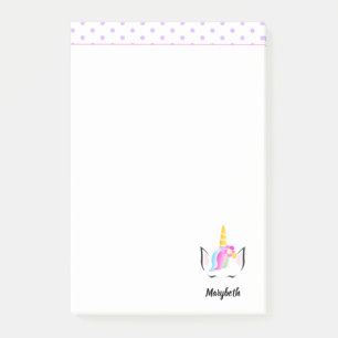 Notas Post-it® Nombre del Chica de la corona de flores de Unicorn