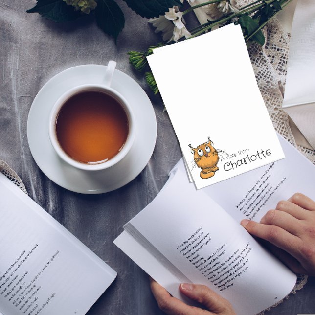 Notas Post-it® Nombre del gato del personalizado del naranja cutá (Subido por el creador)