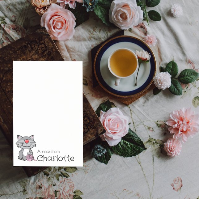 Notas Post-it® Nombre del gato del personalizado gris corto (Subido por el creador)