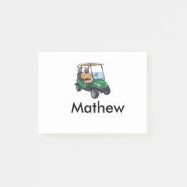 Notas Post-it® nombre del hombre del carro de golf verde regalos