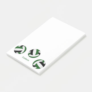 Notas Post-it® nombre del jugador de voleibol negro verde