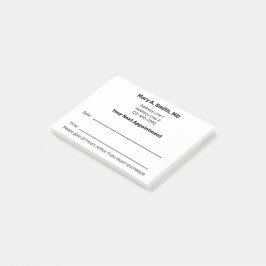 Notas Post-it® Nombre del médico en negrita Recordatorio de su pr
