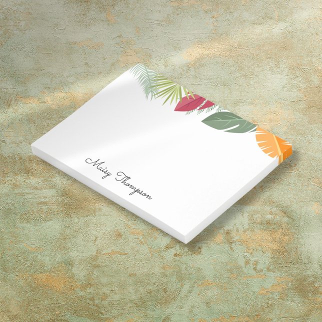 Notas Post-it® Nombre del monograma del borde floral tropical (Tropical Floral Border Monogram Name Post-it Notes)