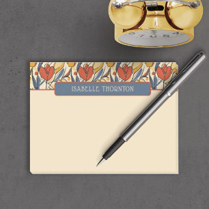 Notas Post-it® Nombre del patrón de tulipano rojo y amarillo boni