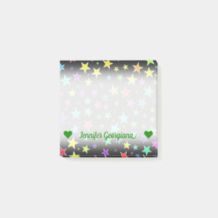 Notas Post-it® Nombre del personalizable; Patrón de estrellas div