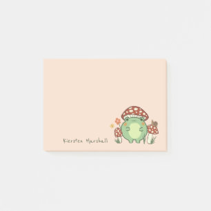 Notas Post-it® Nombre del Personalizado de rana y hongo