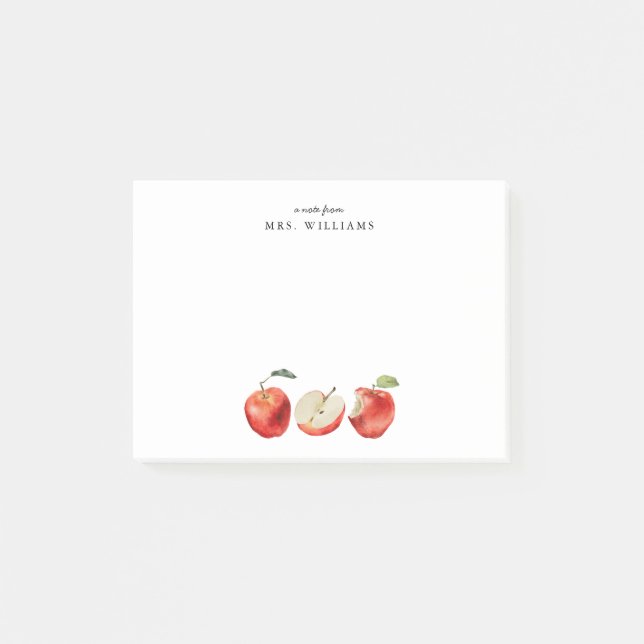 Notas Post-it® Nombre del profesor de manzanas (Anverso)