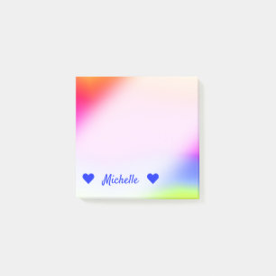 Notas Post-it® Nombre + Diversión multicolora Arco iris-Como