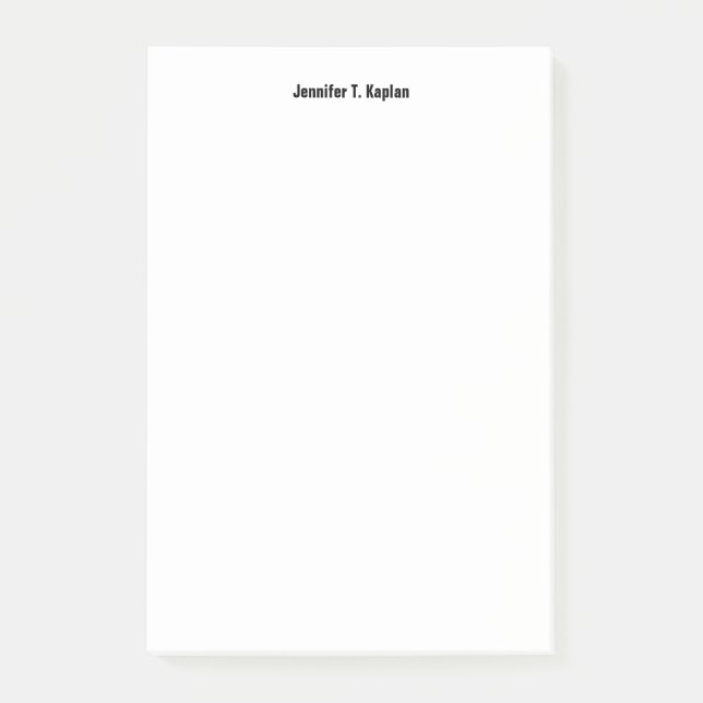 Notas Post-it® Nombre en negrita Simple Profesional Moderno Mínim (Anverso)