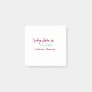 Notas Post-it® nombre fecha baby shower azul amarillo tierno orej