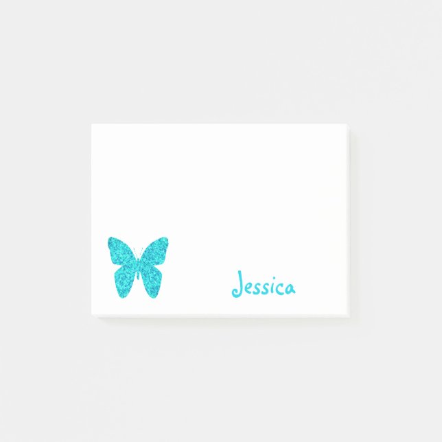 Notas Post-it® Nombre femenino personalizado mariposa de la (Anverso)