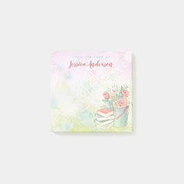 Notas Post-it® Nombre floral de la acuarela