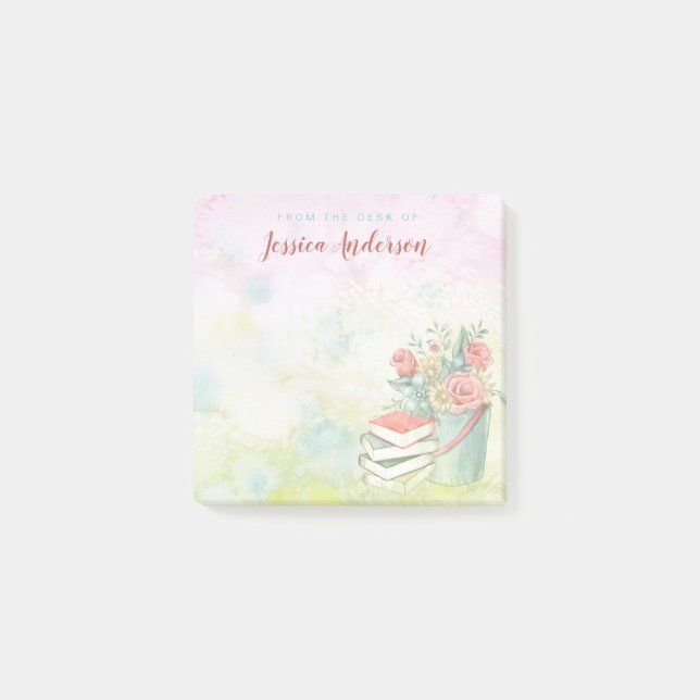 Notas Post-it® Nombre floral de la acuarela (Anverso)