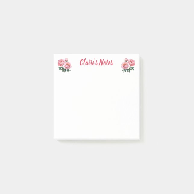Notas Post-it® Nombre Floral de Peonía Suave (Anverso)