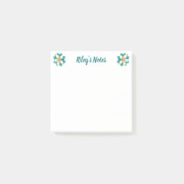 Notas Post-it® Nombre floral Verde azulado de lujo