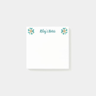 Notas Post-it® Nombre floral Verde azulado de lujo