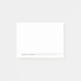 Notas Post-it® Nombre minimalista moderno y gris personalizado