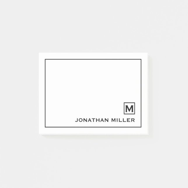 Notas Post-it® Nombre Minimalista personalizado moderno (Anverso)