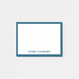 Notas Post-it® Nombre moderno del borde azul simple