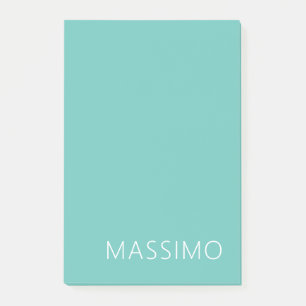 Notas Post-it® Nombre moderno minimalista chic azul claro de moda