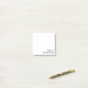 Notas Post-it® Nombre negro moderno en blanco