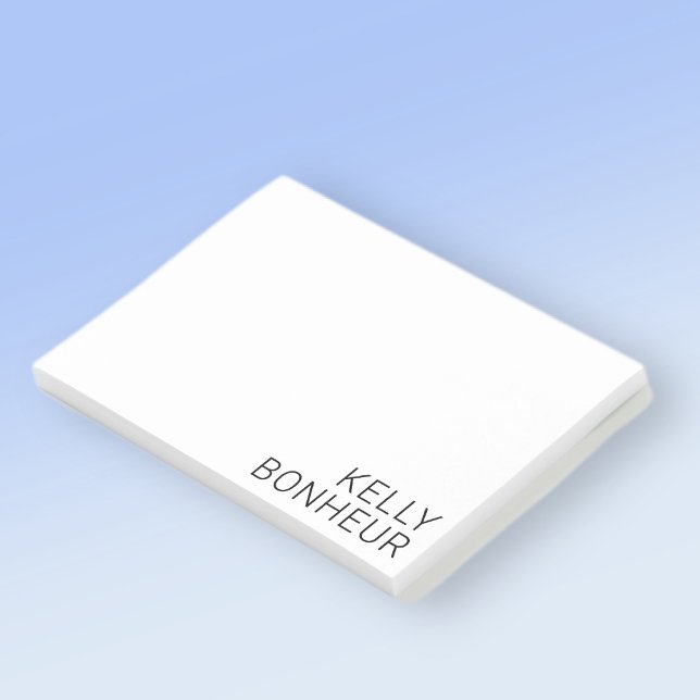 Notas Post-it® Nombre negro moderno en blanco (Subido por el creador)
