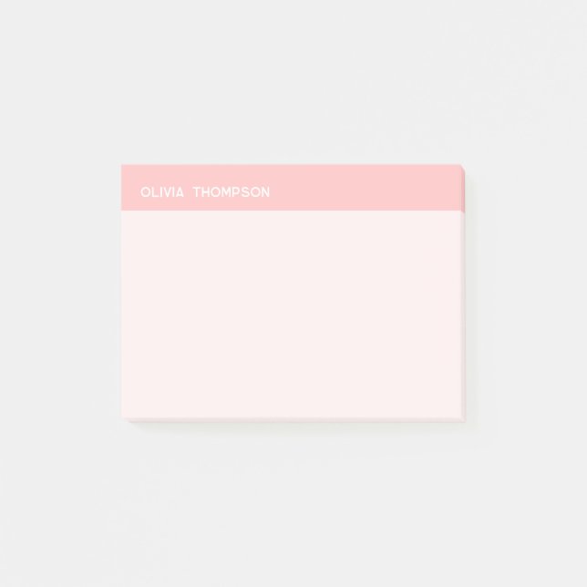 Notas Post-it® Nombre pegajoso rosado (Anverso)
