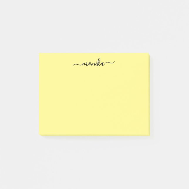 Notas Post-it® Nombre personalizado amarillo lindo (Anverso)