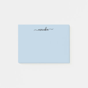 Notas Post-it® Nombre personalizado azul del bebé