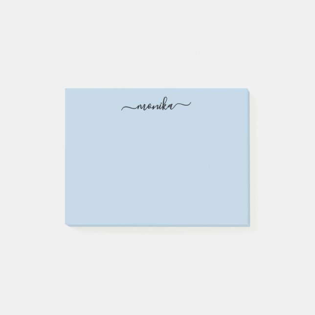 Notas Post-it® Nombre personalizado azul del bebé (Anverso)