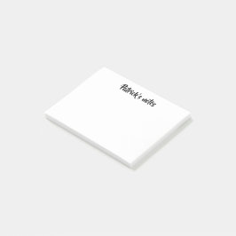 Notas Post-it® Nombre personalizado blanco plano