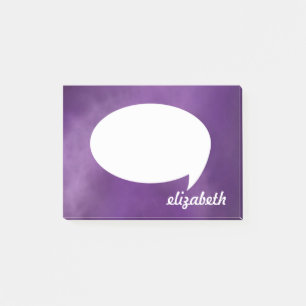 Notas Post-it® Nombre personalizado Burbuja de conversación azul