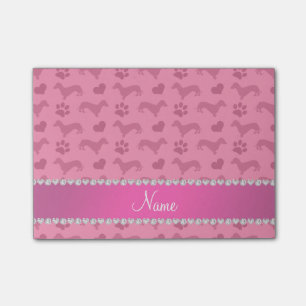 Notas Post-it® Nombre personalizado dachshunds rosados dolores de