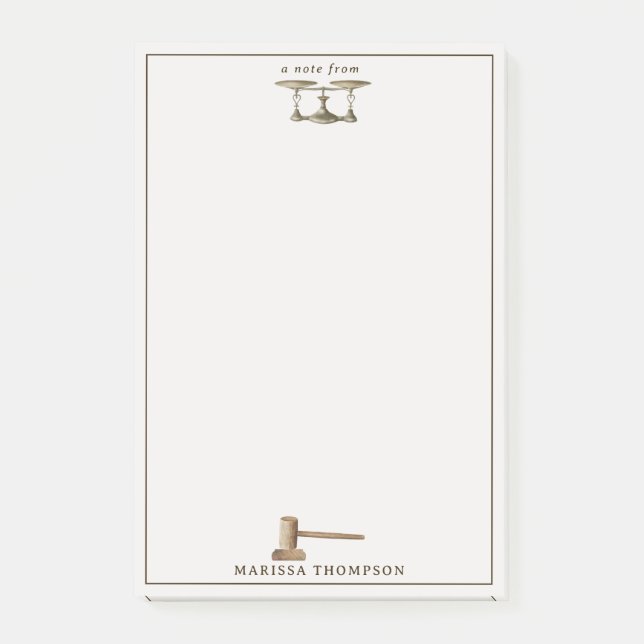 Notas Post-it® Nombre personalizado de antigüedades legales Gavel (Anverso)