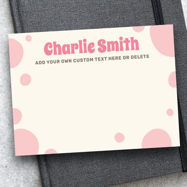Notas Post-it® Nombre personalizado de bloque rosa retro (Retro pink bubblegum custom name post-it notes)