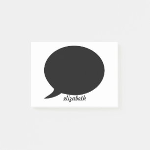Notas Post-it® Nombre personalizado de burbuja de charla blanca y
