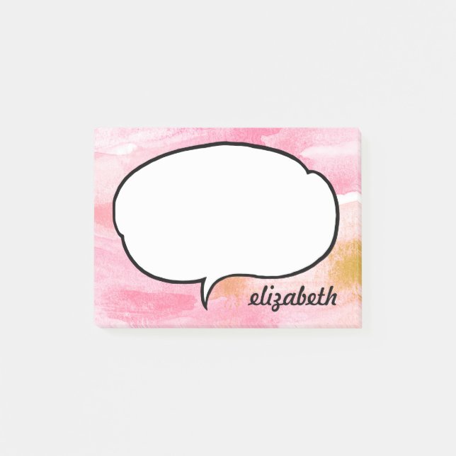Notas Post-it® Nombre personalizado de burbuja de llamadas (Anverso)