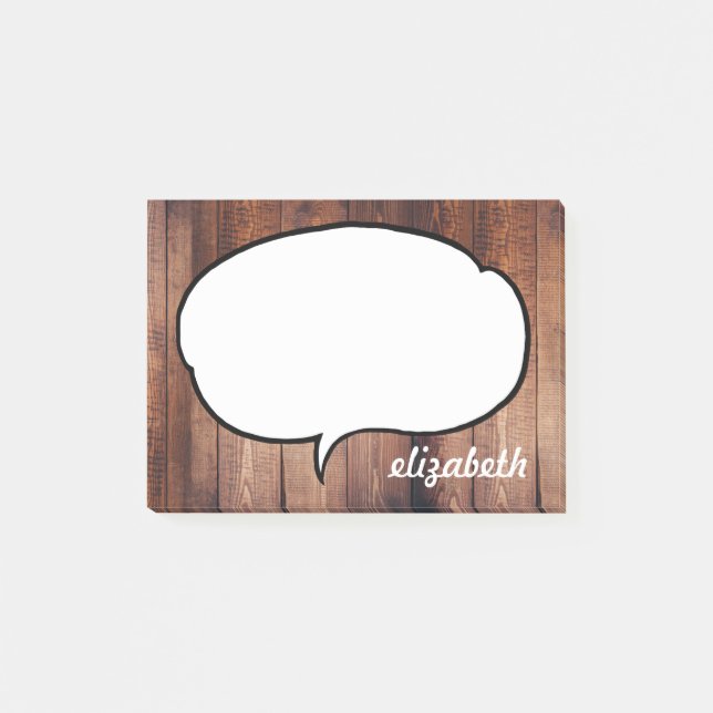 Notas Post-it® Nombre personalizado de burbuja de llamadas (Anverso)