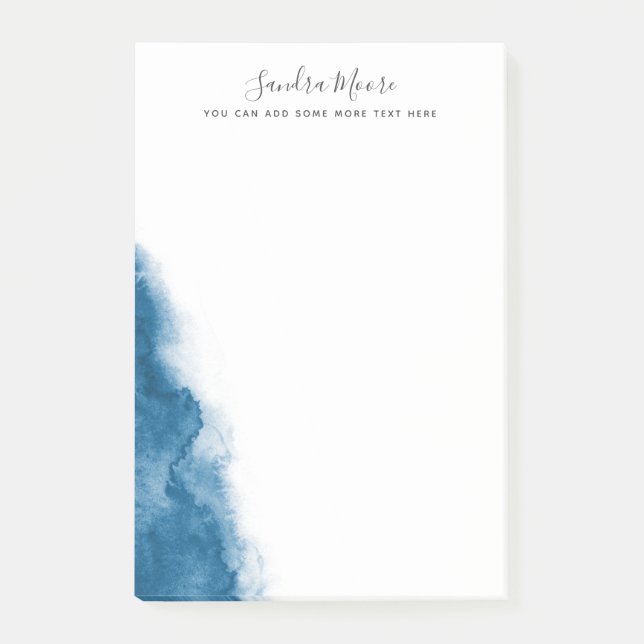 Notas Post-it® Nombre personalizado de color azul oscuro (Anverso)