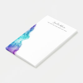Notas Post-it® Nombre personalizado de color morado y azul acuáti