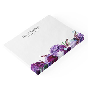 Notas Post-it® Nombre personalizado de flor morada moderna