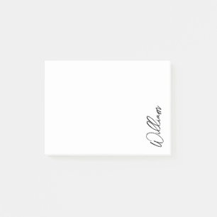 Notas Post-it® Nombre personalizado de guión moderno