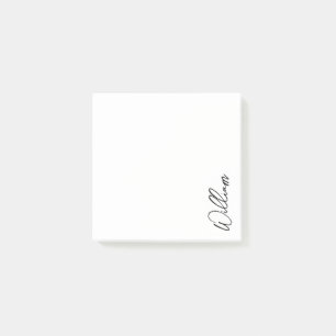 Notas Post-it® Nombre personalizado de guión moderno